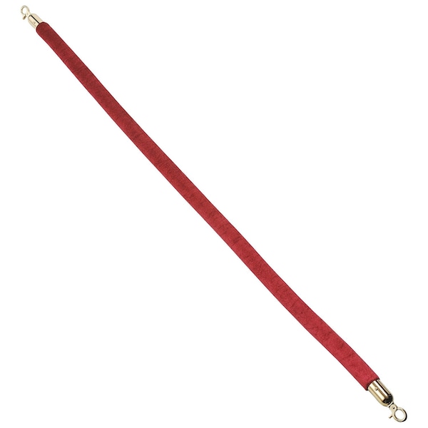 Global Industrial 59L Red Velour Rope With Ends For Portable Gold Post 269385RD - main